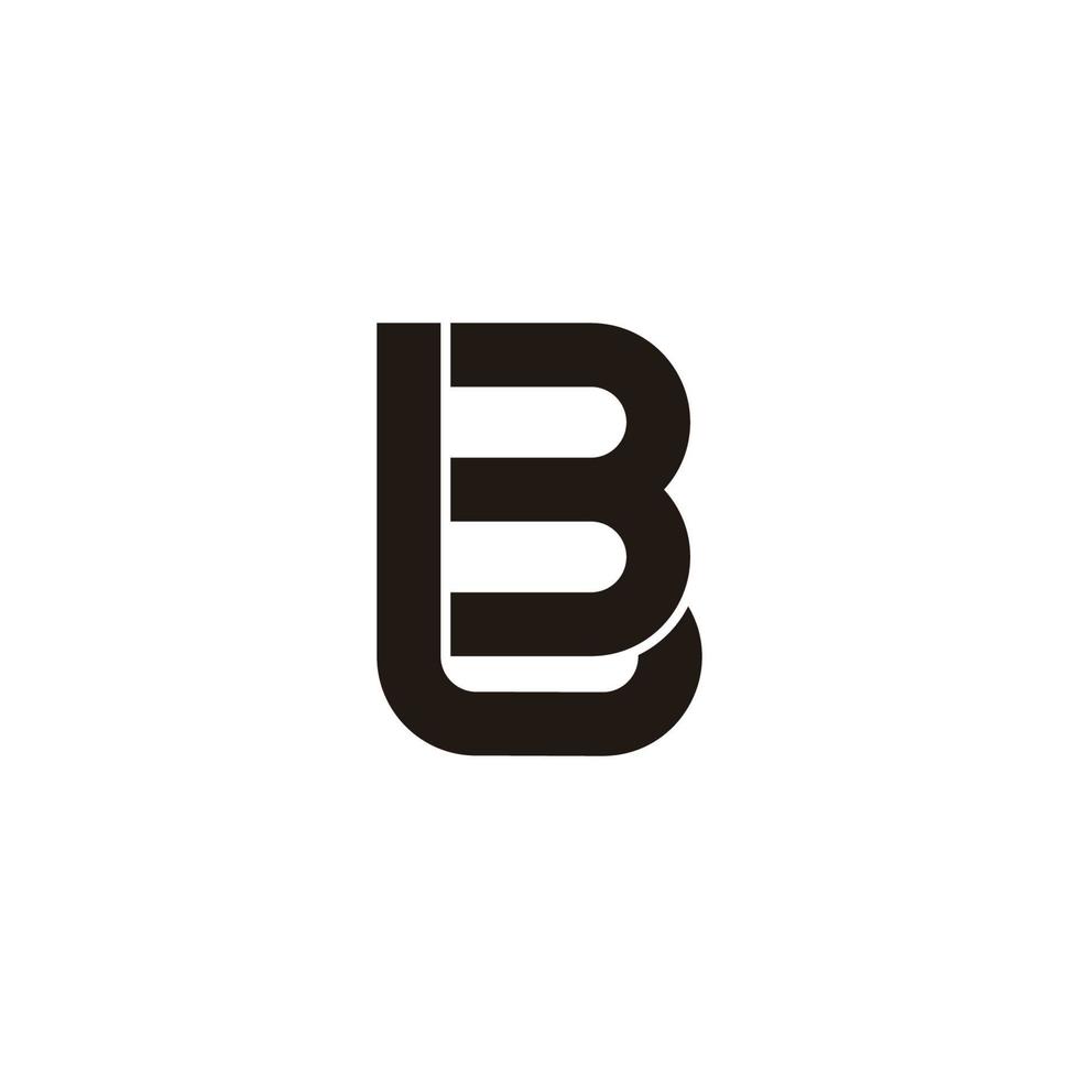 letter bl simple geometric lines flat logo vector