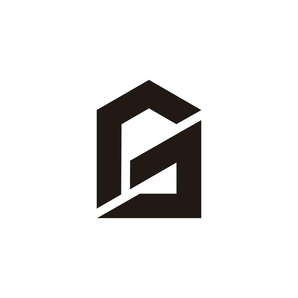 letter g roof home shape logo vector