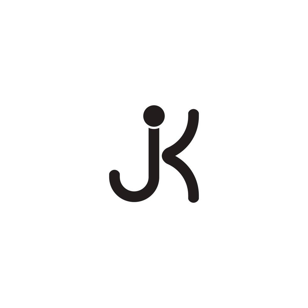 letter jk curves line geometric design logo vector