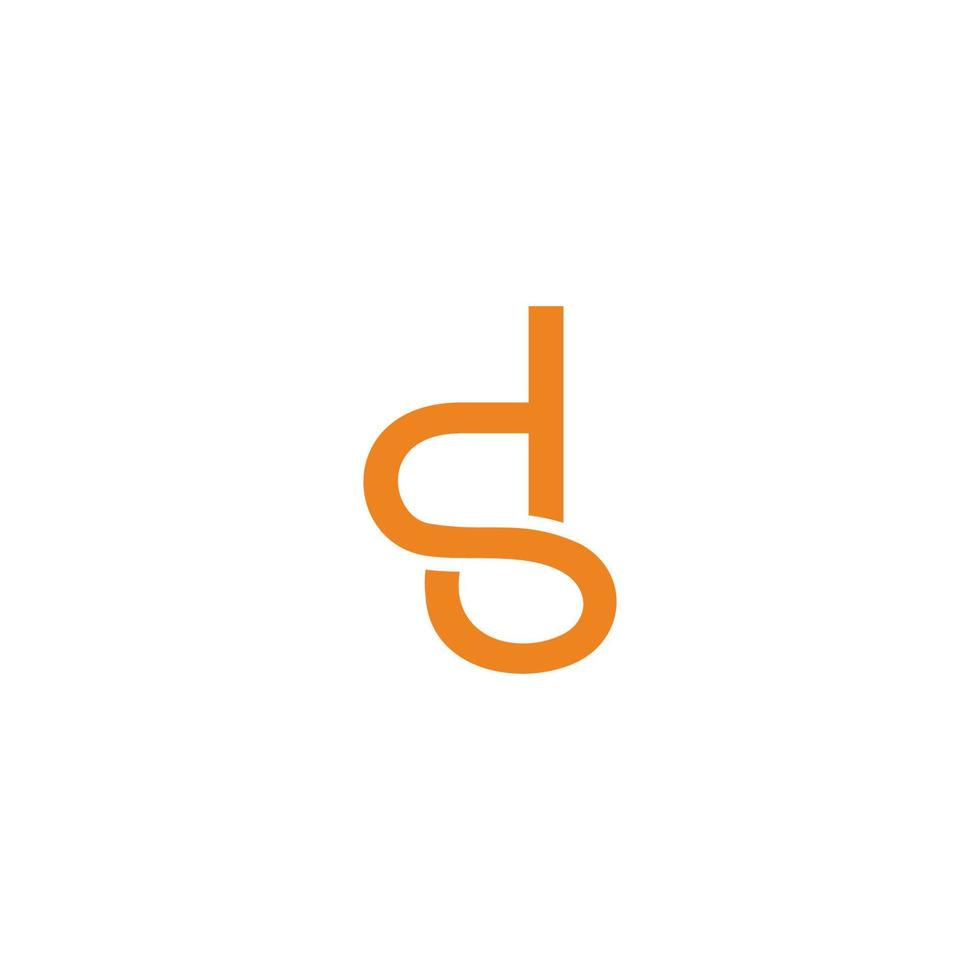 letter ds linked mono line logo vector