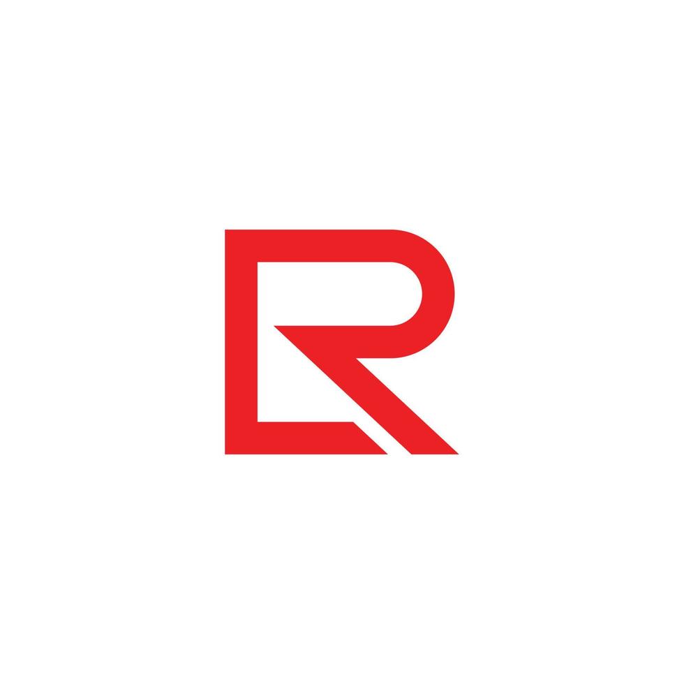 letter lr mono line simple geometric logo vector