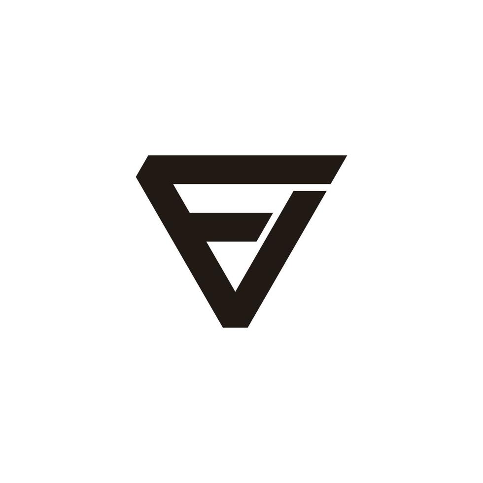 letter fv simple geometric triangle logo vector