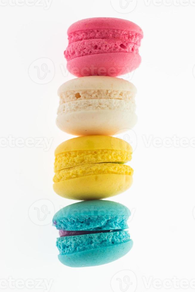 macaroons white color background photo