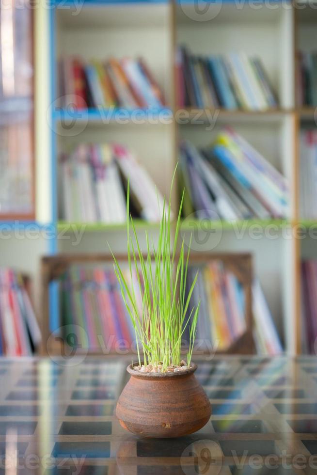 Decorations on reading desk photo
