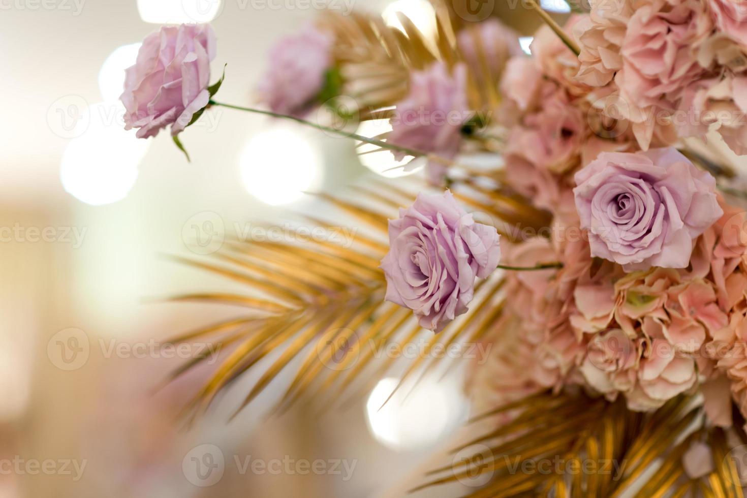 Selective focus fabric flowers, valentine concept photo