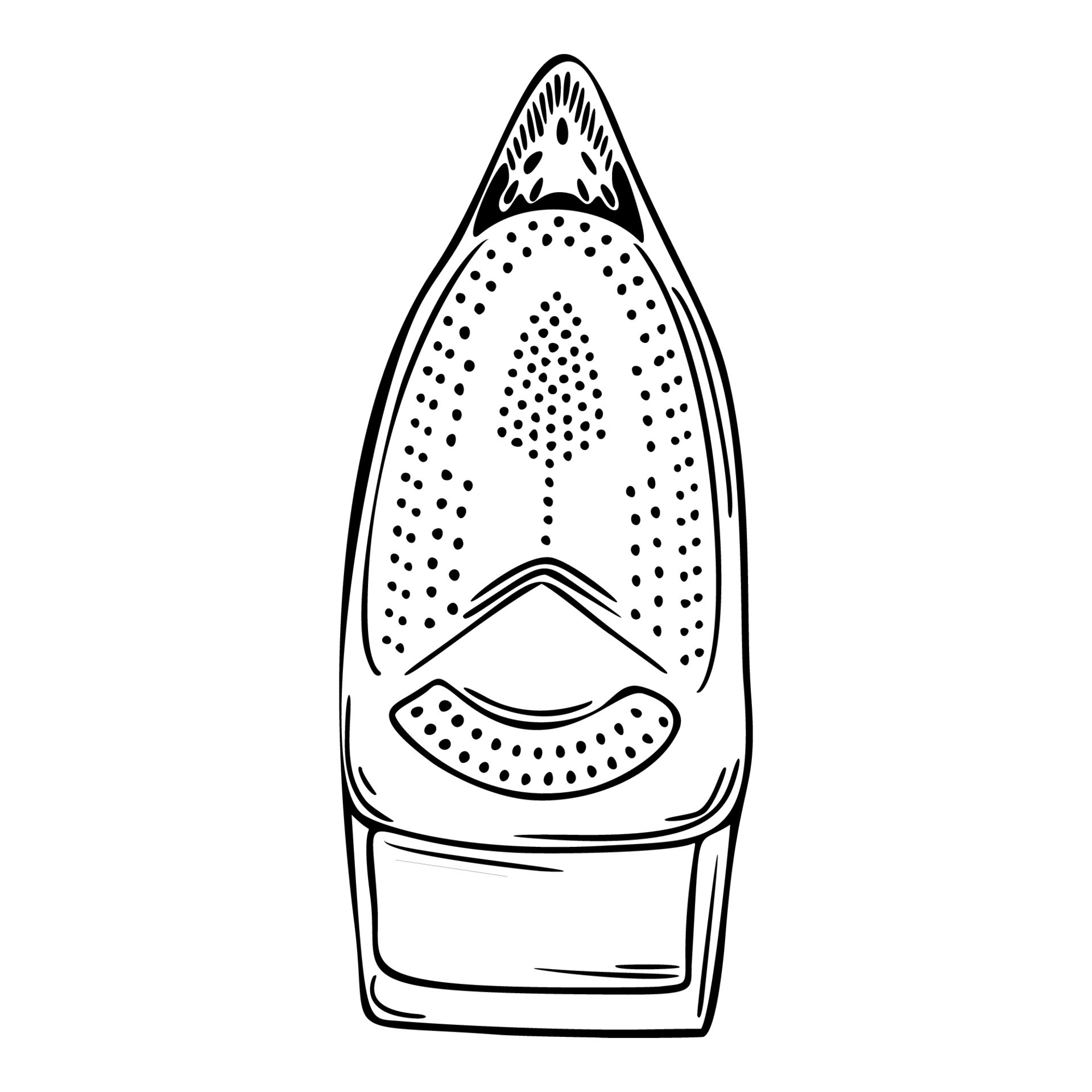 Ironing board. Iron sketch. Black and white sketch. Hand draw. Home appliances. iron. Ironing