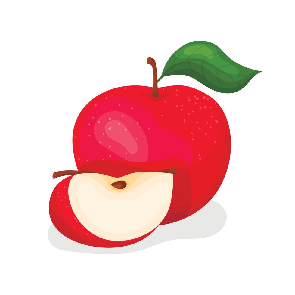 icono. manzana. manzana roja y madura. ilustración vectorial en estilo plano moderno. el concepto de nutrición adecuada. frutas vector