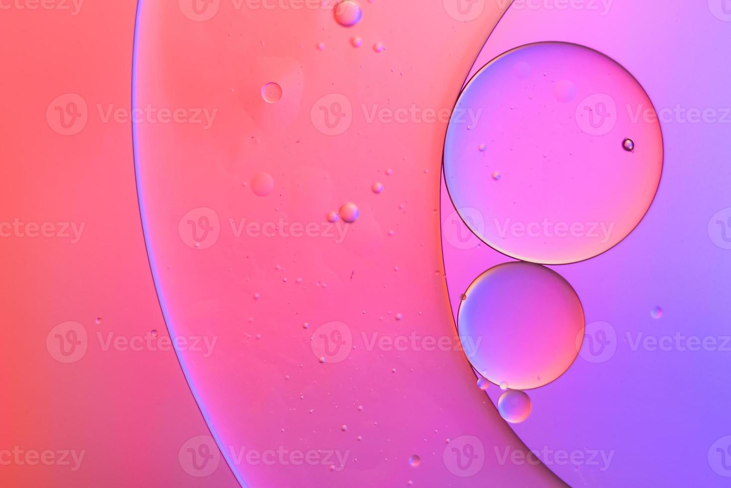 Top view movement of oil bubbles in the liquid photo