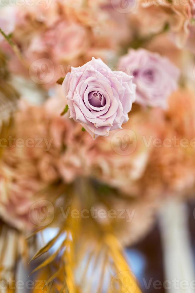 Selective focus fabric flowers, valentine concept photo