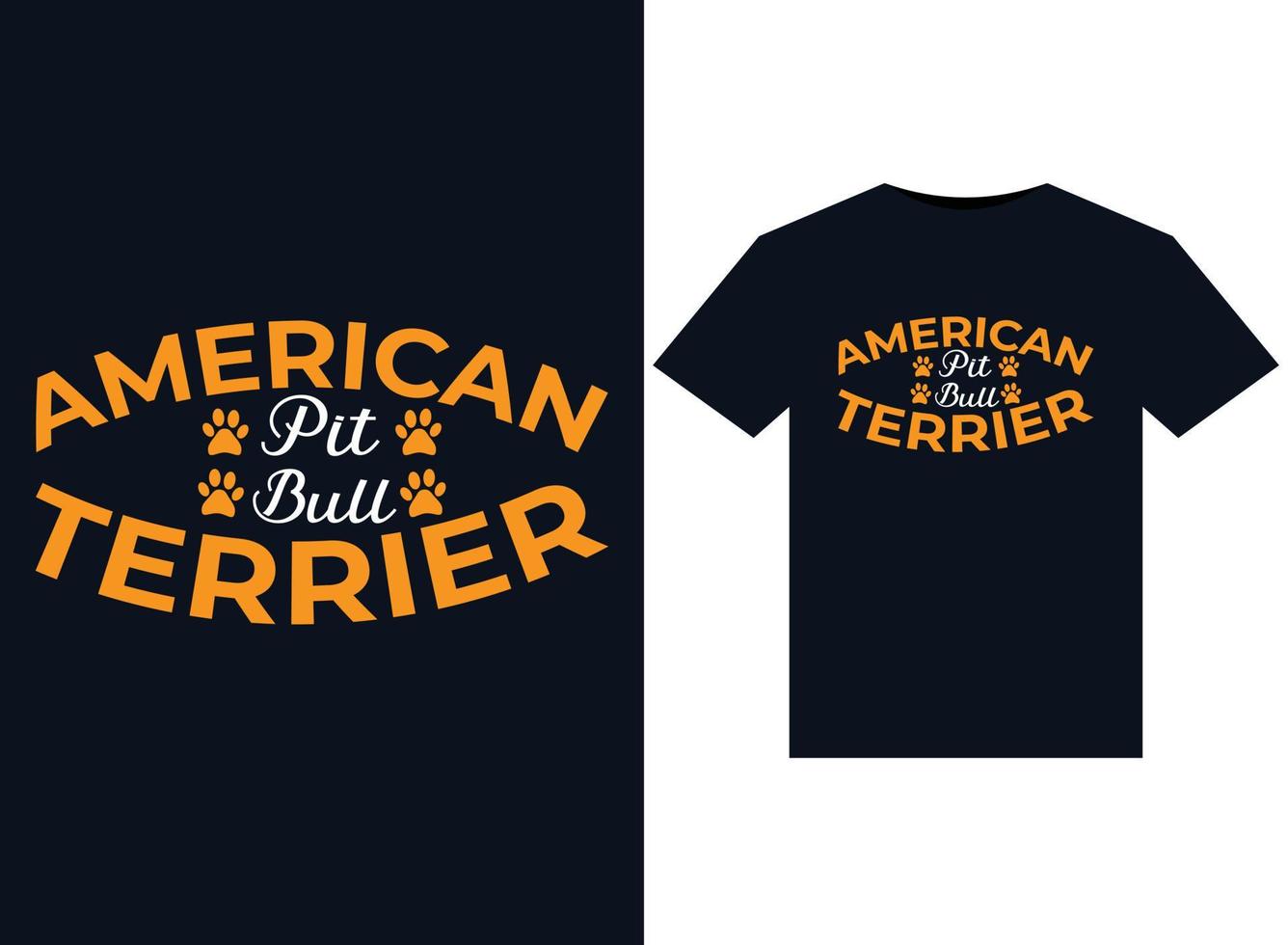 ilustraciones de pit bull terrier americano para el diseño de camisetas listas para imprimir vector