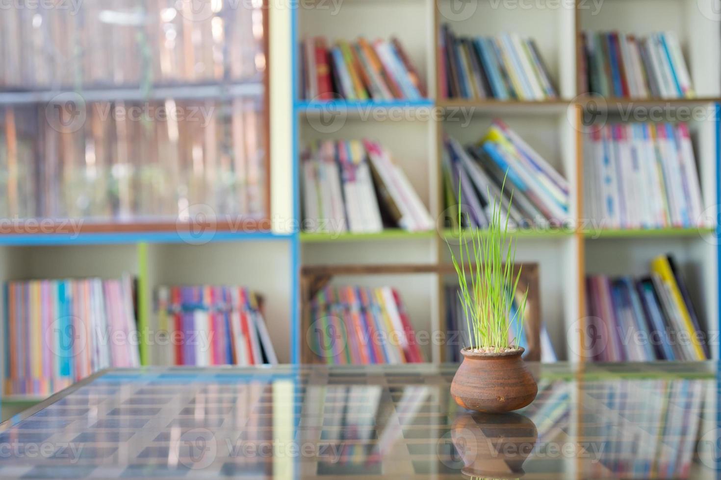 Decorations on reading desk photo