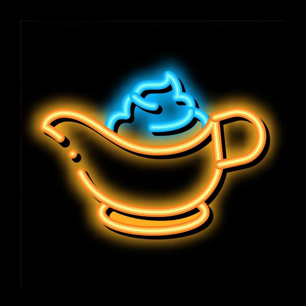 sauce bowl mayonnaise neon glow icon illustration vector