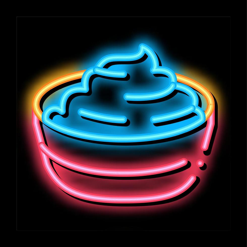 tazón de mayonesa terminada ilustración de icono de brillo de neón vector