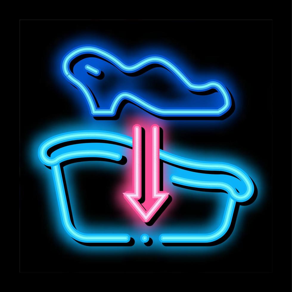 immerse in bath neon glow icon illustration vector