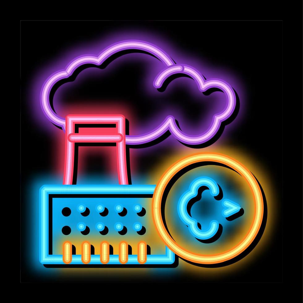 allergy on factory smog neon glow icon illustration vector