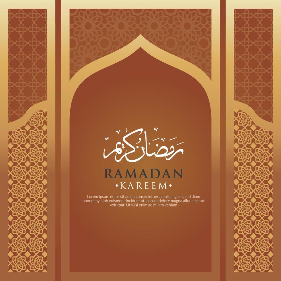 Luxurious and elegant design Ramadan kareem with arabic calligraphy vector