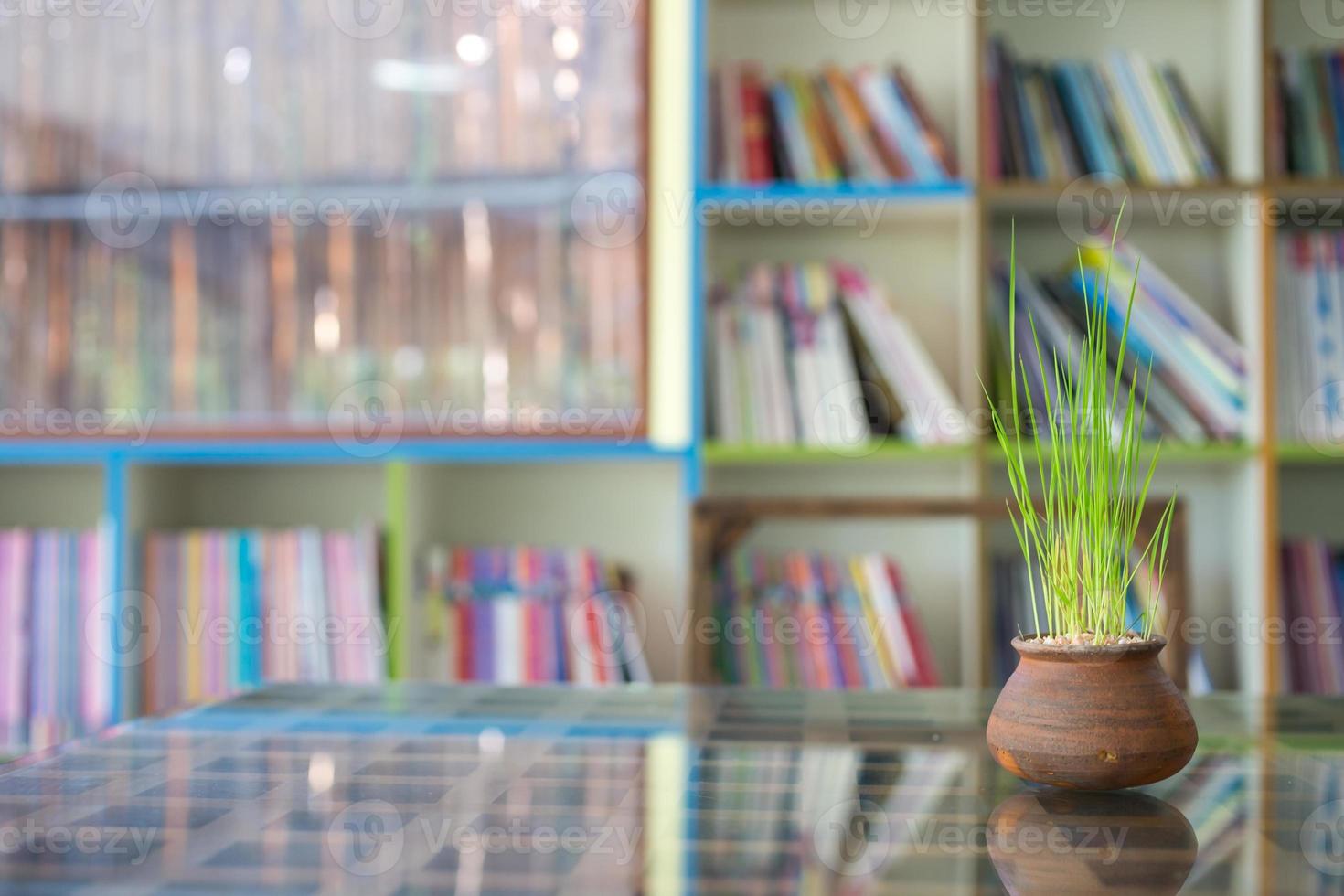 Decorations on reading desk photo