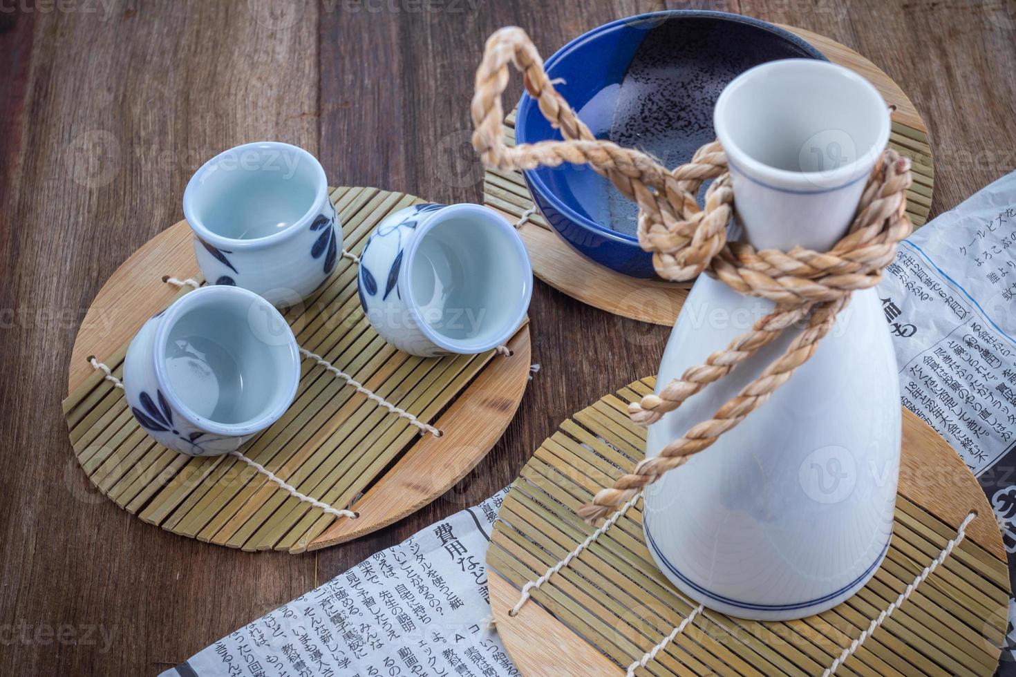 Japanese Sake drinking set photo