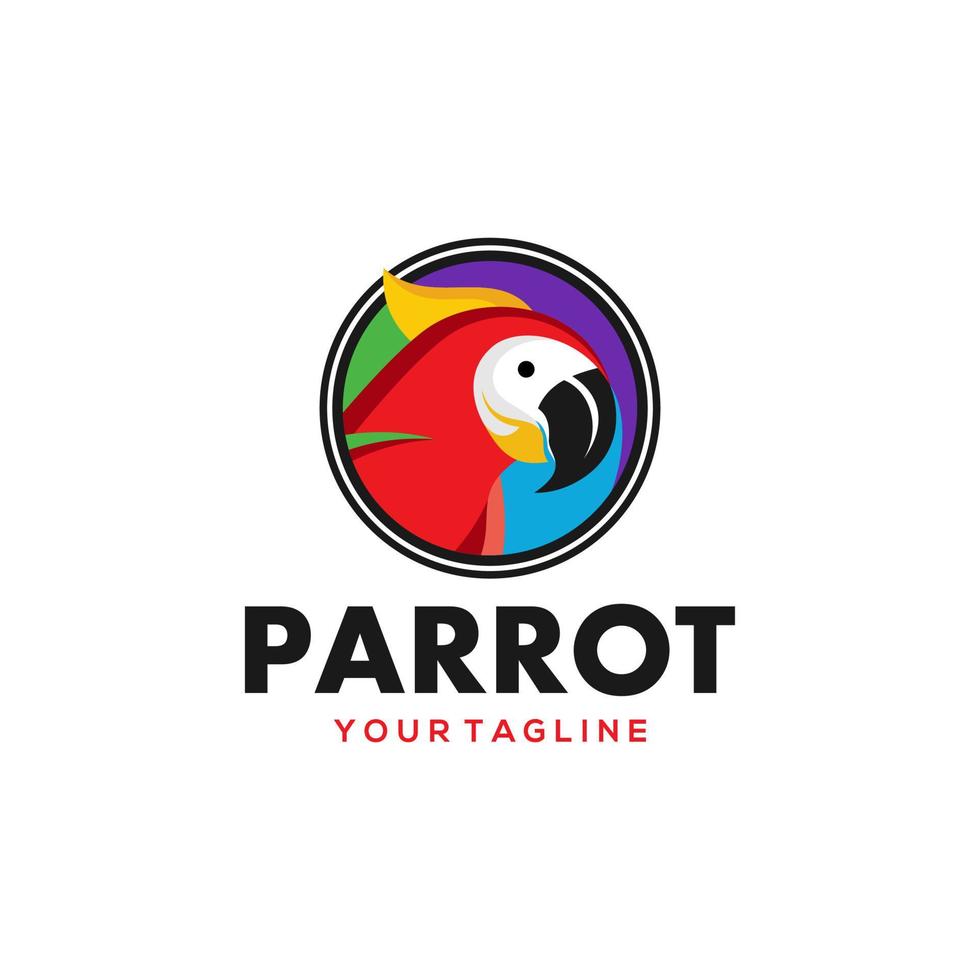 Vector parrot logo design vector template