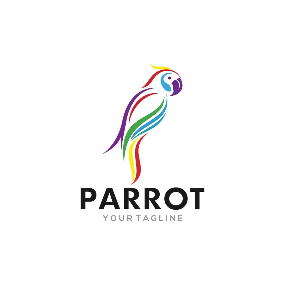 Vector parrot logo design vector template