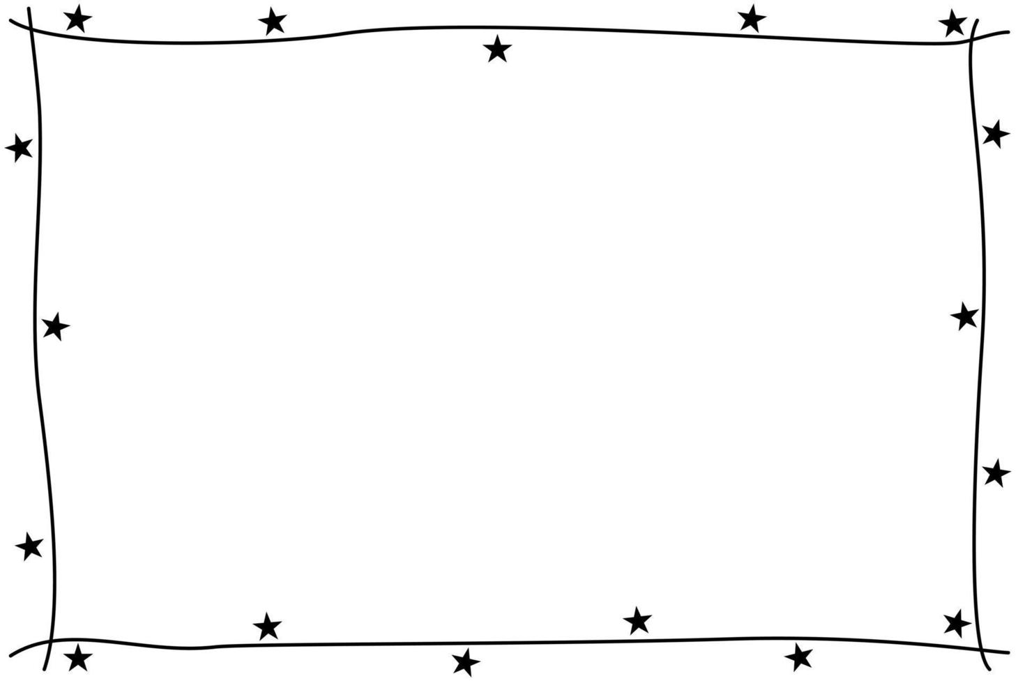 Vector - Cute border. Black line with mini star on white background. Can be use for any card, print, paper, web, banner, brochure. Copy space for any text design.