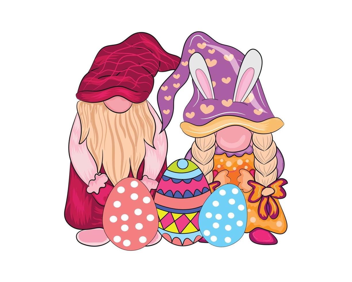 Easter gnome sublimation set vector