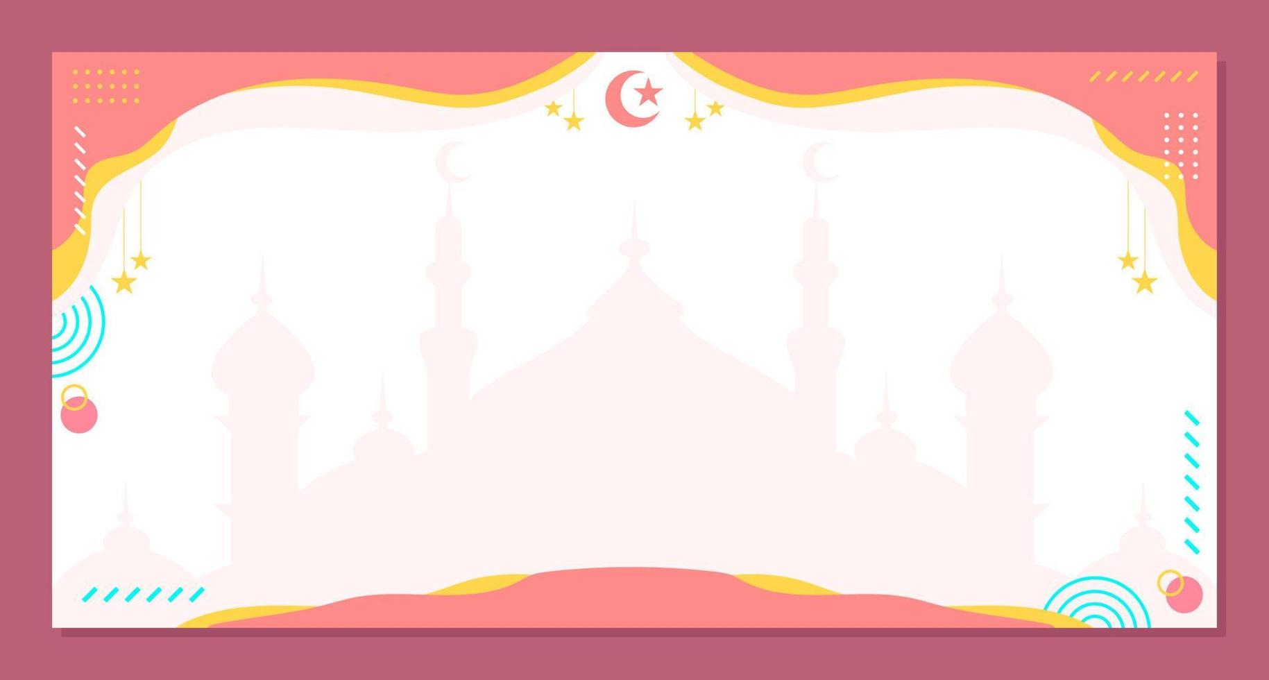 Islamic Abstract Background Banner, Vector, with Blank Space for Text vector