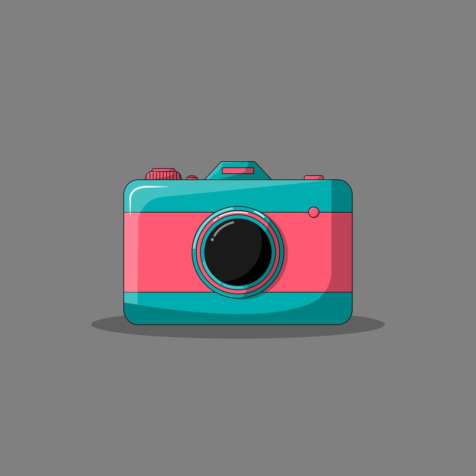 colorful camera with gray background vector