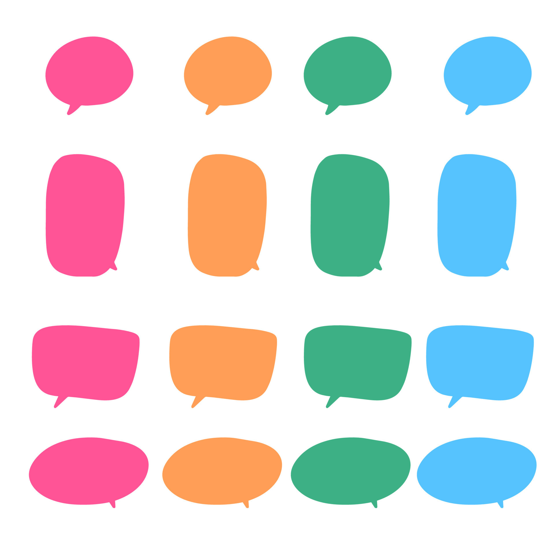 Set of speak bubble text, chatting box, message box outline ...