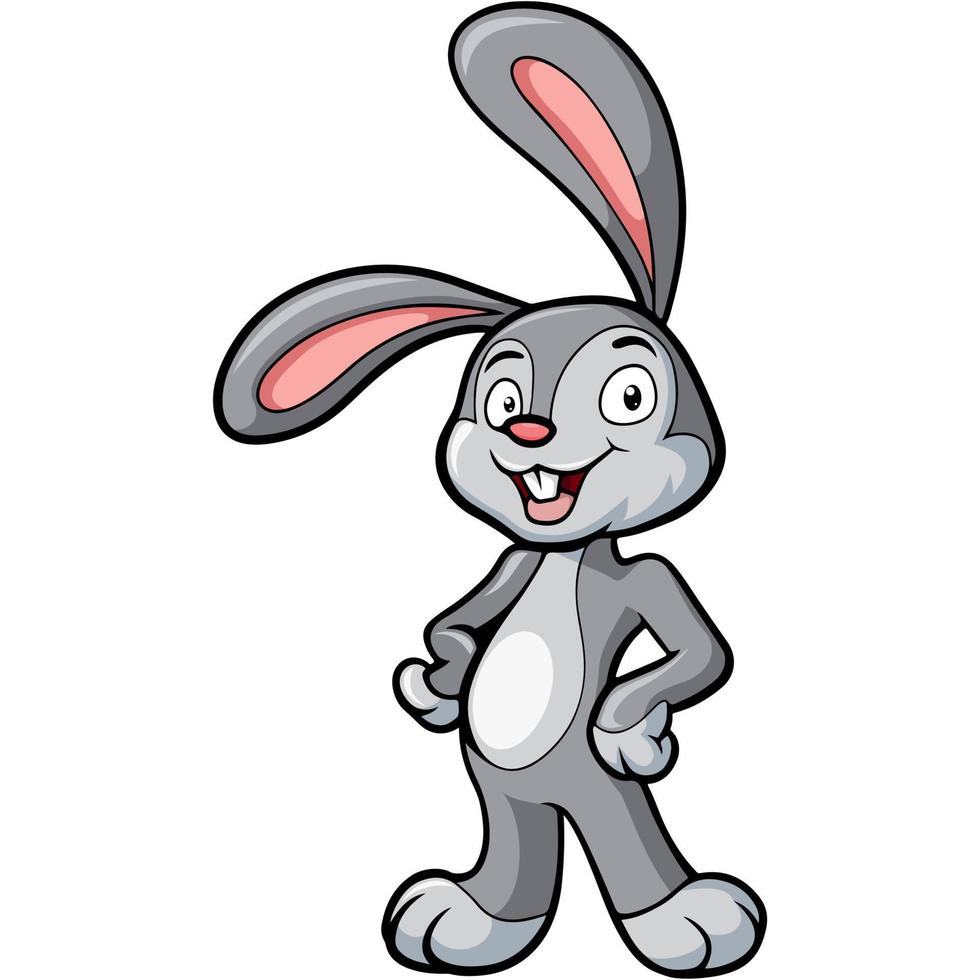 Cute rabbit cartoon standing on white background 17782096 Vector Art at ...