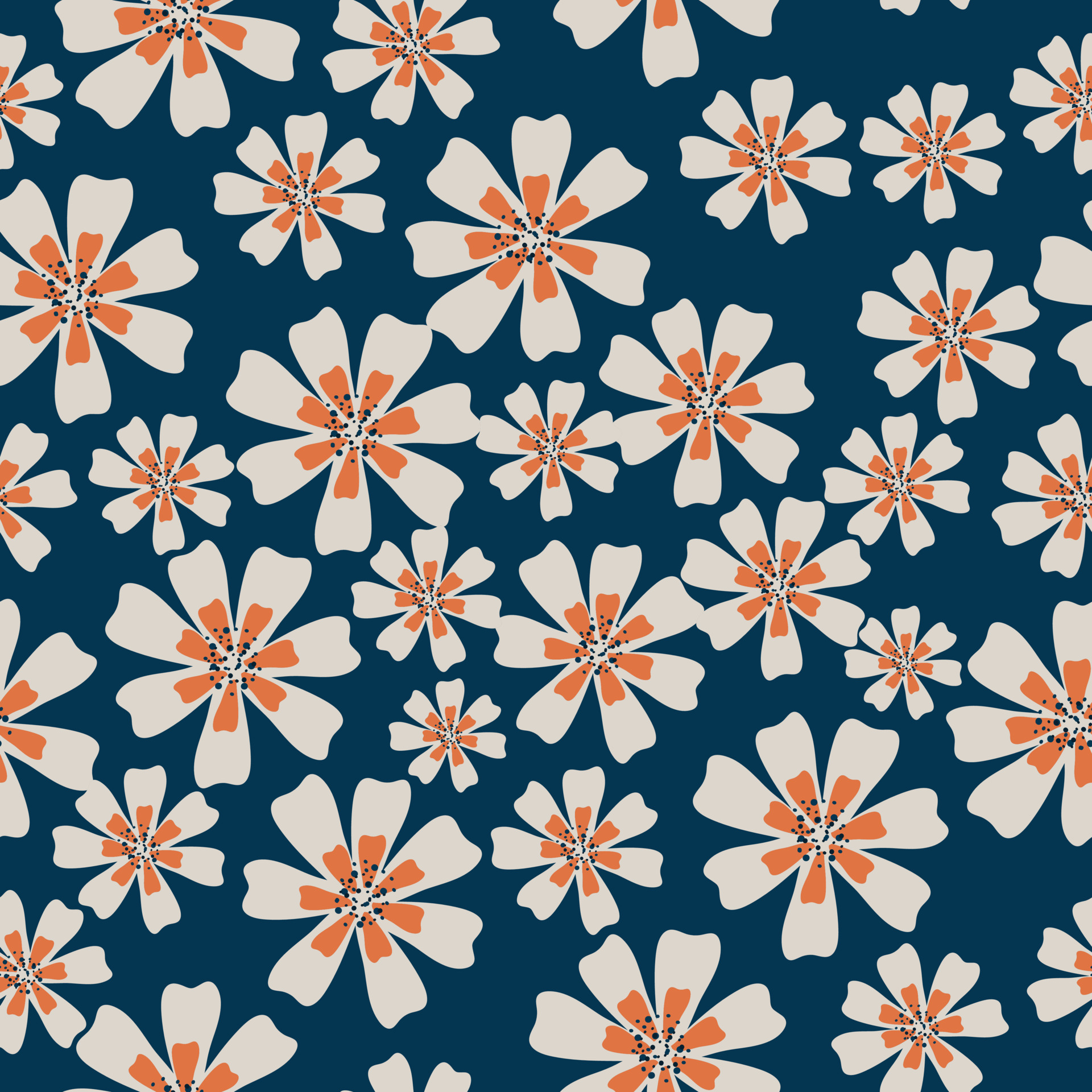 Seamless hand drawn flowers pattern 17782113 Vector Art at Vecteezy