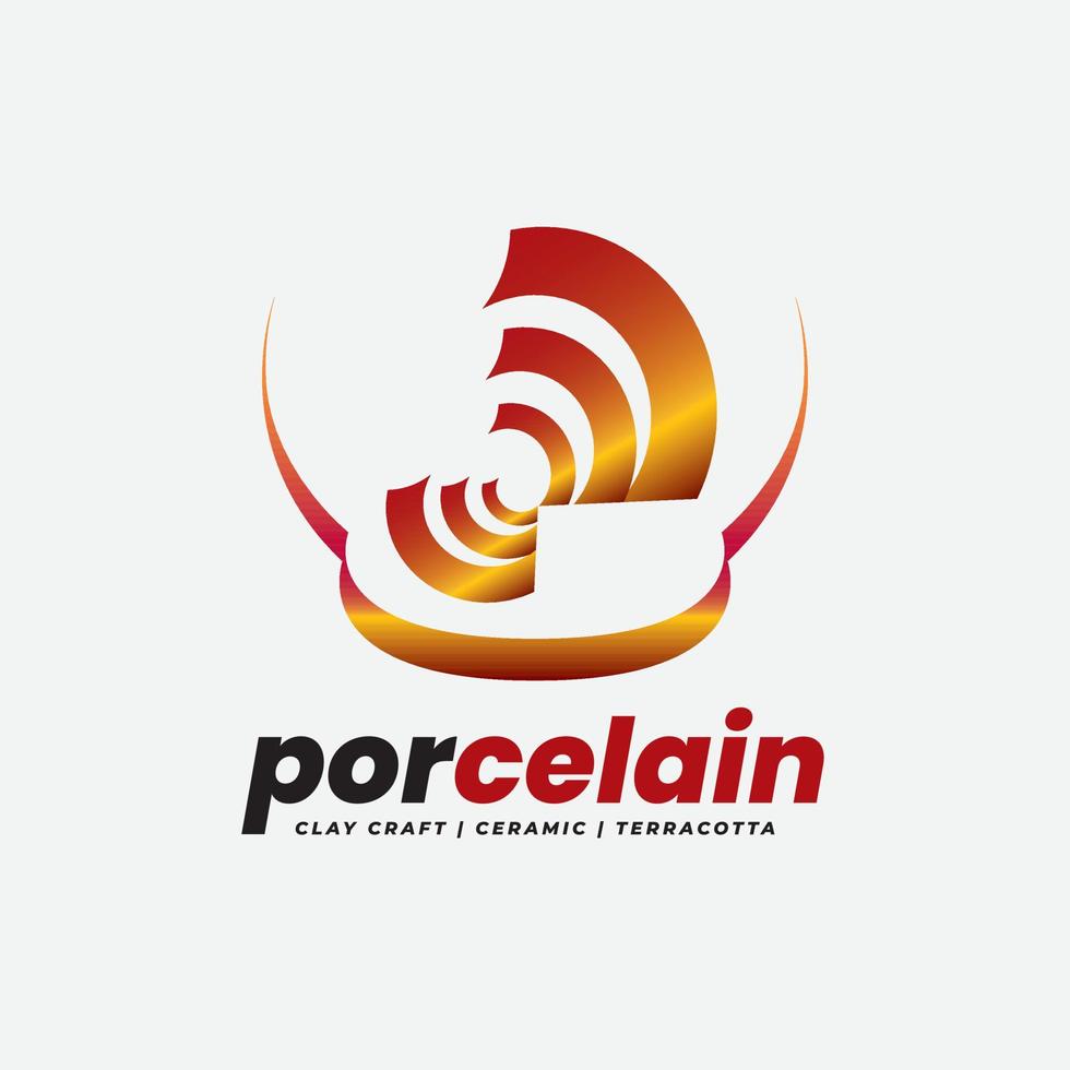 logotipo de porcelana cerámica industrial vector