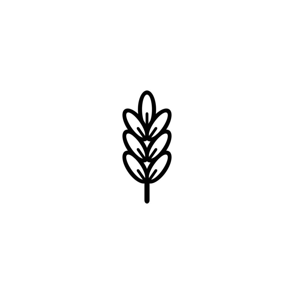 wheat sprig flat icon logo vector