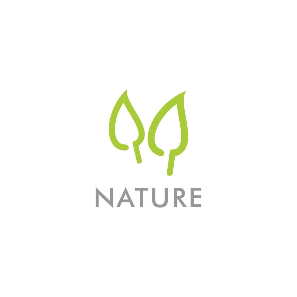 diseño de logotipo de vector de naturaleza de hoja verde