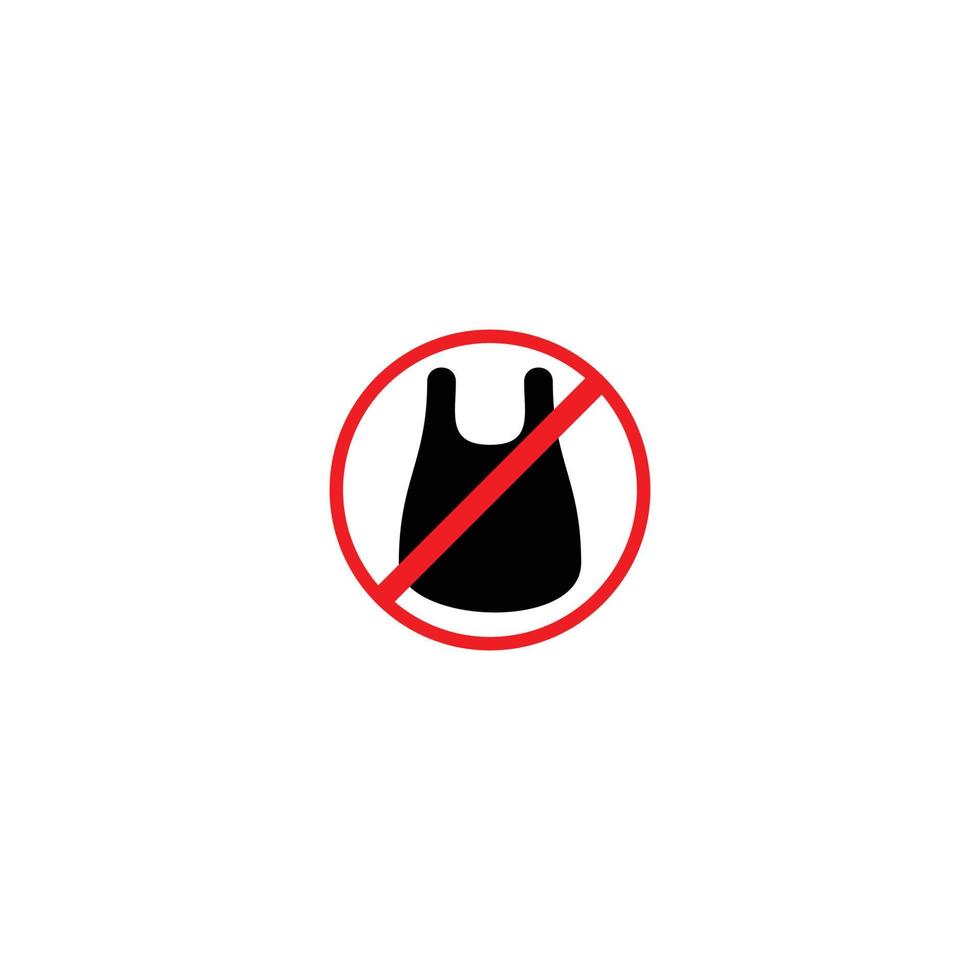 vector de icono de logotipo prohibido usar bolsas de plástico