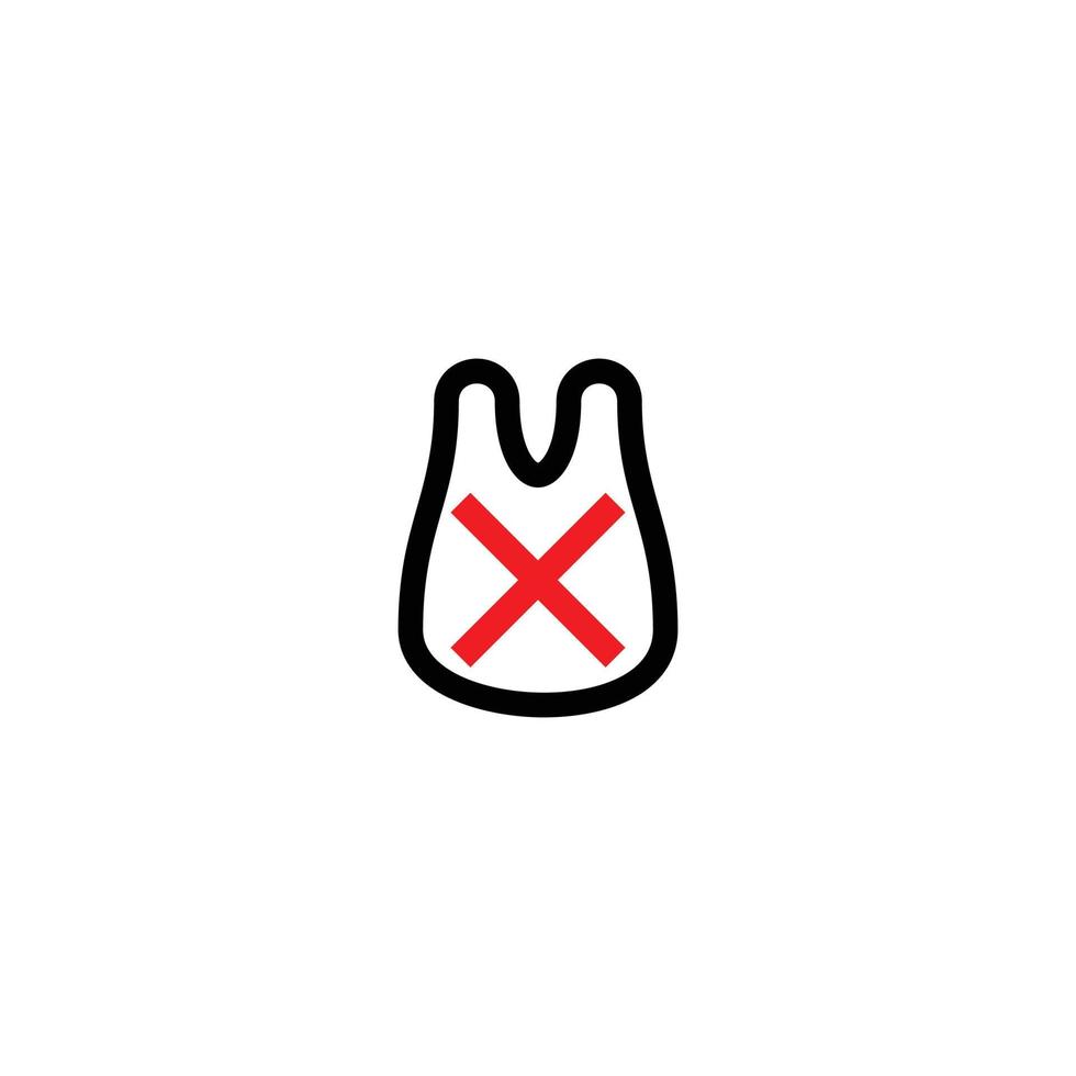 el diseño del logotipo tiene prohibido el uso de bolsas de plástico vector