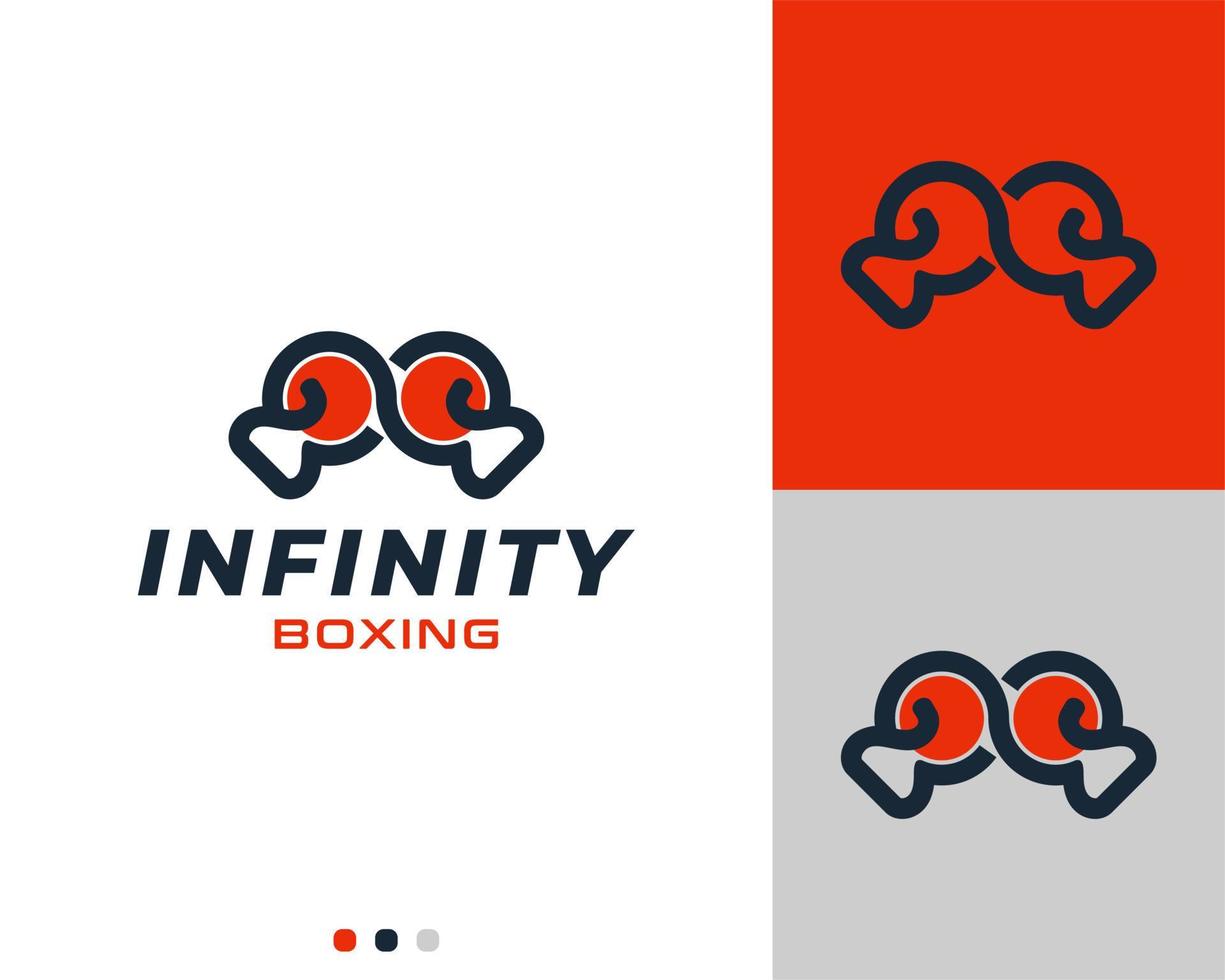 logotipo moderno de deporte infinito de boxeo vector