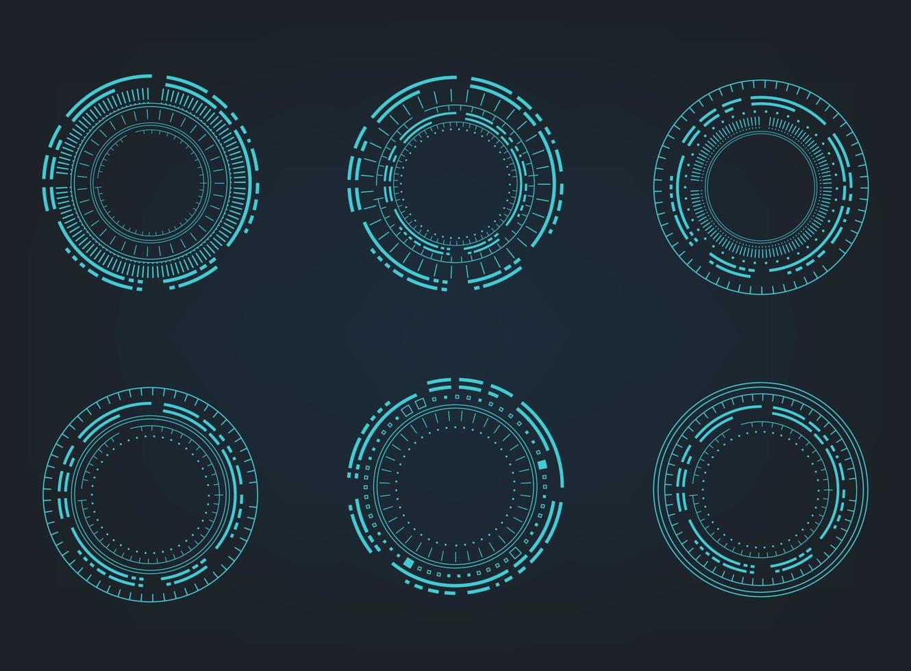 Futuristic abstract HUD. Circle technology elements set. Futuristic hud interface. Vector illustration.