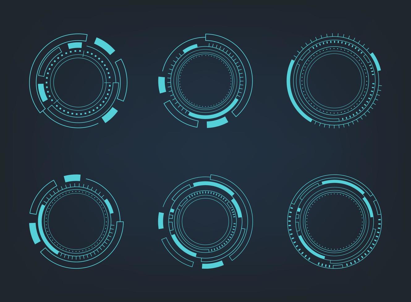 Futuristic abstract HUD. Circle technology elements set. Futuristic hud interface. Vector illustration.