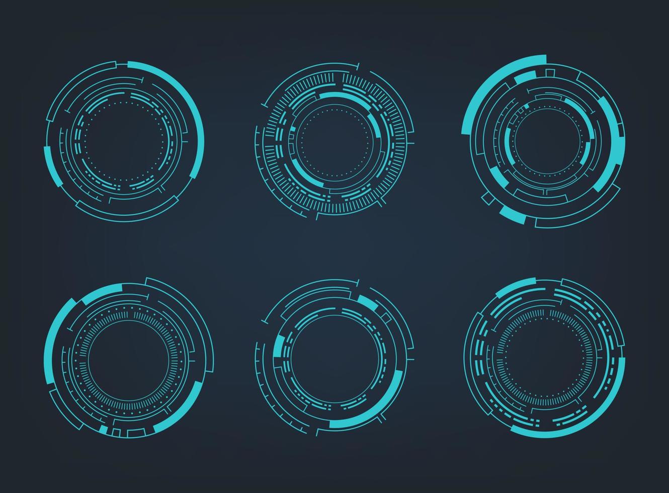 Futuristic abstract HUD. Circle technology elements set. Futuristic hud interface. Vector illustration.