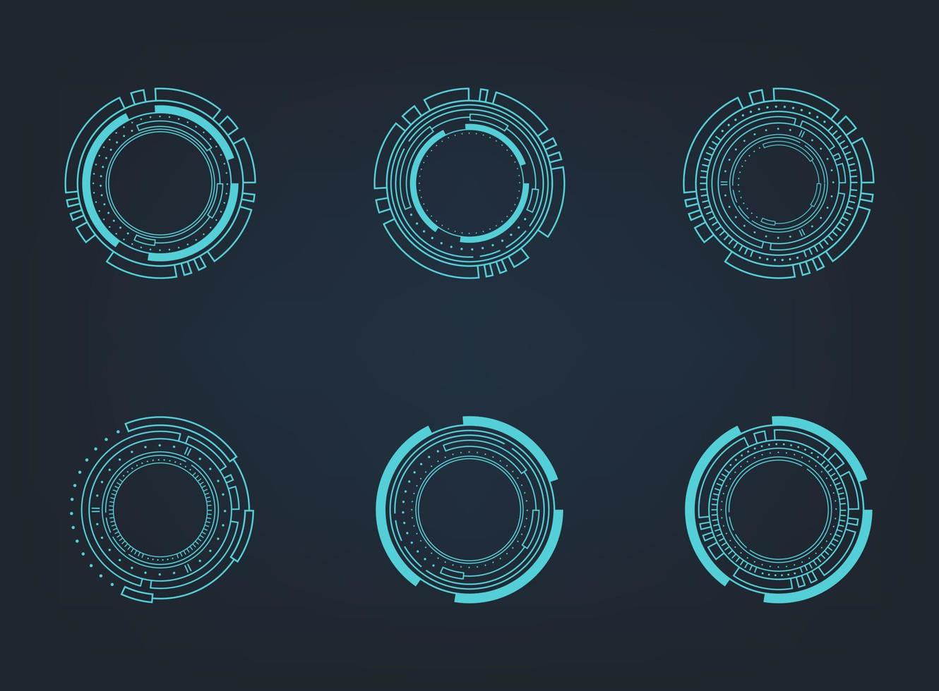 Futuristic abstract HUD. Circle technology elements set. Futuristic hud interface. Vector illustration.