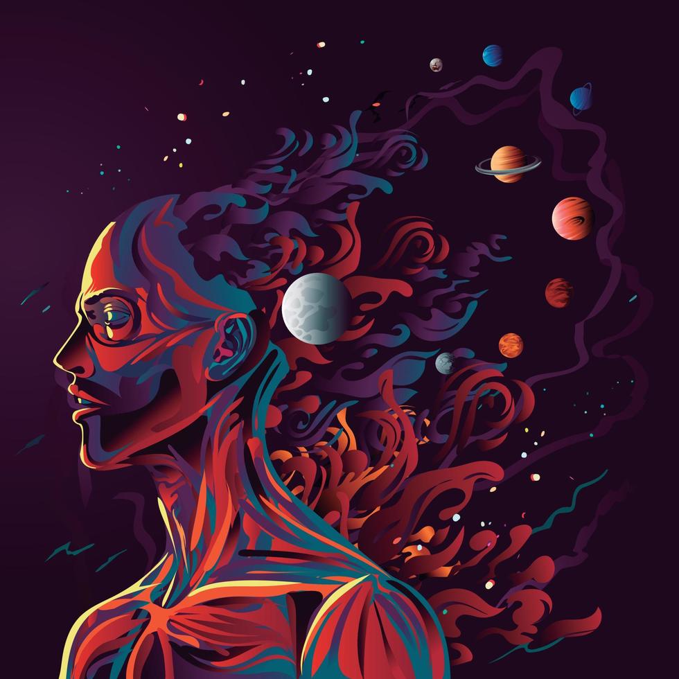 Man of the stars, mental Universe, the astrological man vector