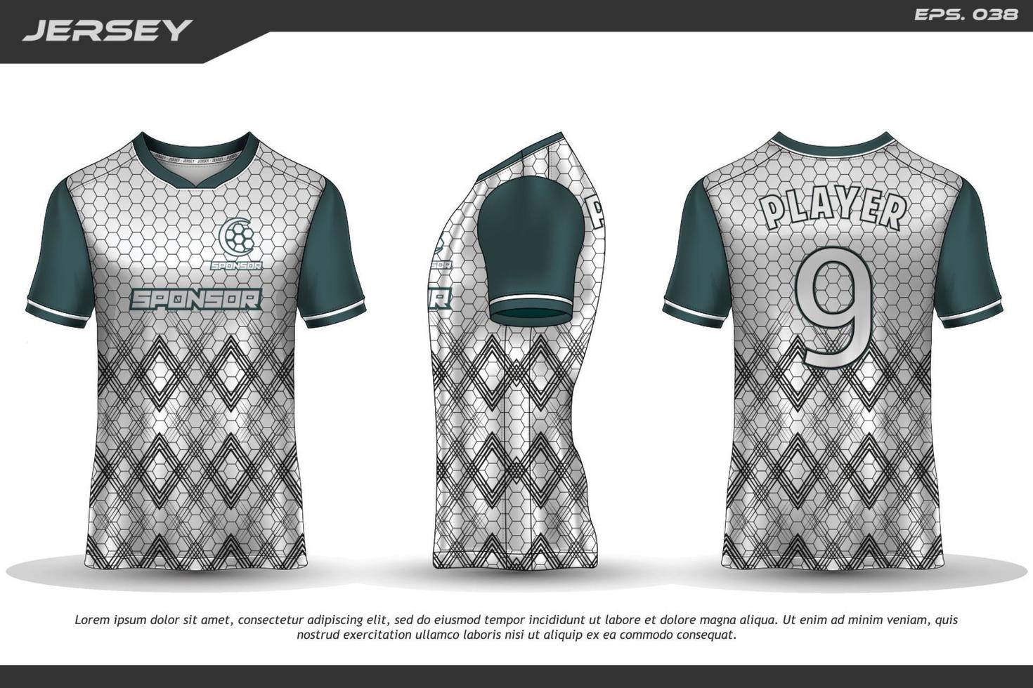Jersey design sublimation t shirt Premium geometric pattern Incredible Vector collection for Soccer football racing cycling gaming motocross sports