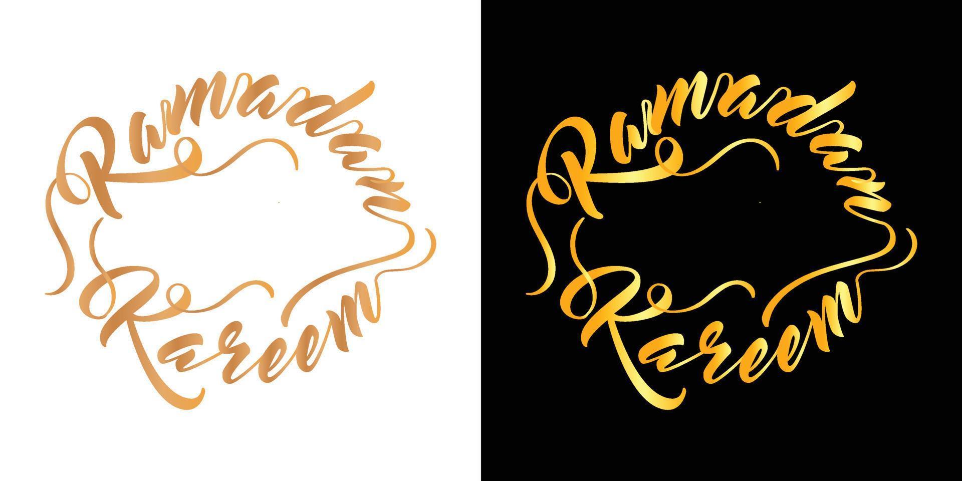 Ramadan Kareem Typography in Circle. Ramadan Quote Calligraphy in English. vector