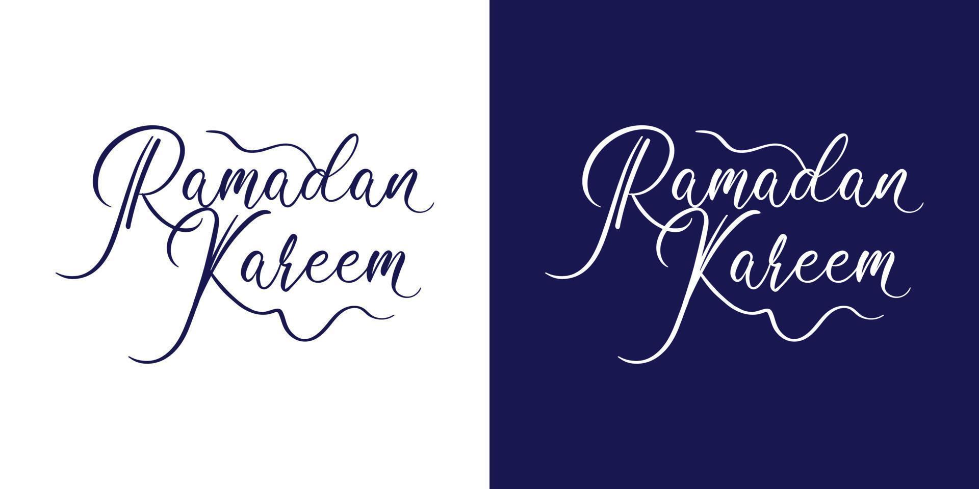 Modern Ramadan Kareem Font Typography in English. Ramadan Wishes Quote Caligraphy. vector