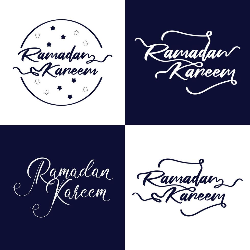 texto de caligrafía ramadan kareem en inglés. pegatina de tipografía de citas de Ramadán. vector