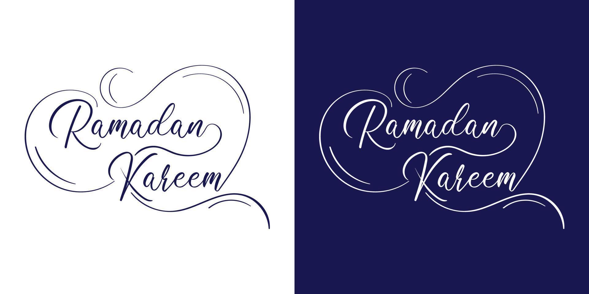 Ramadan Kareem Typography Sticker. Ramadan Quotes Caligraphy Text Design. vector