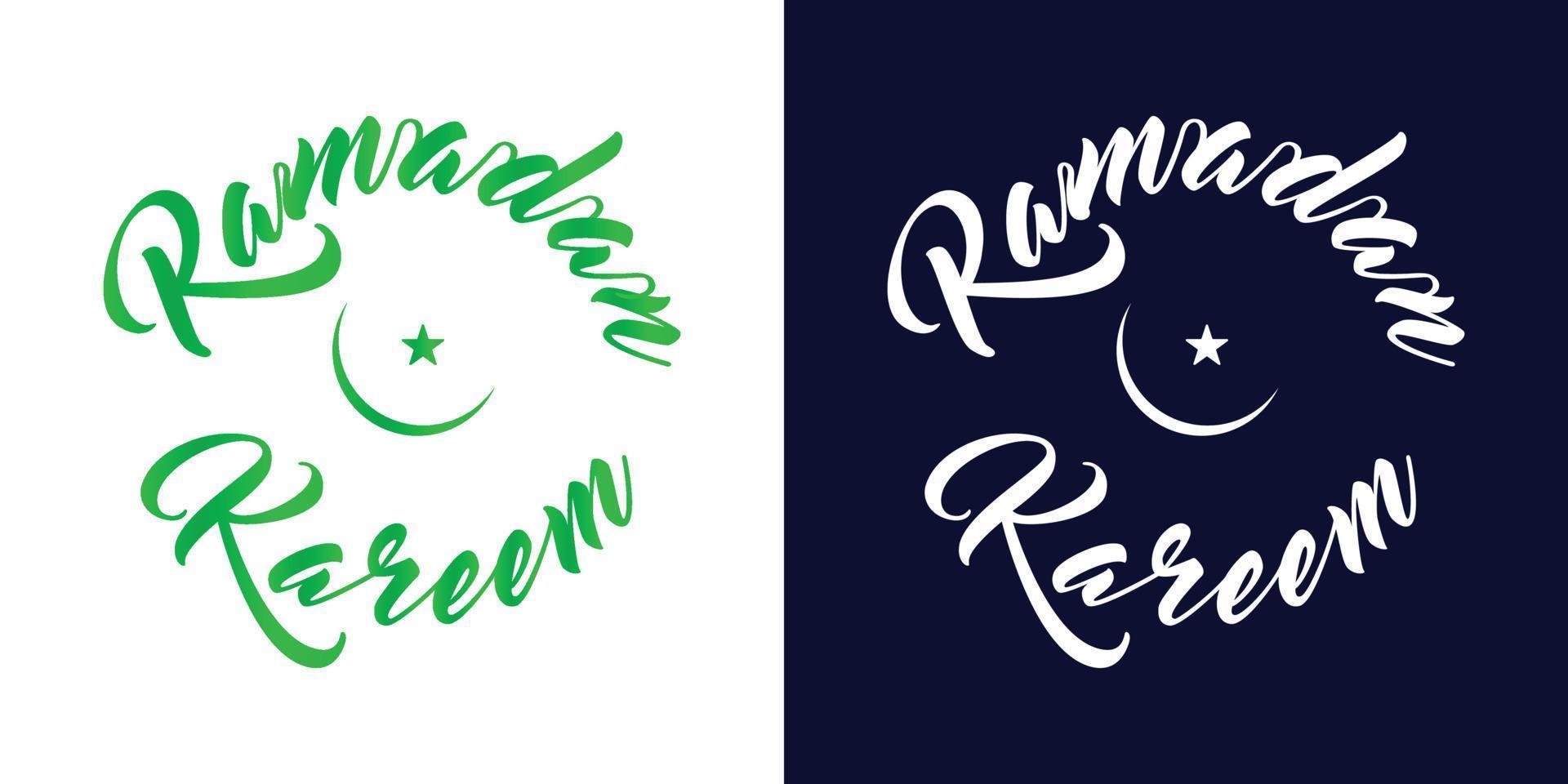 Ramadan Quotes Calligraphy in English Text. Ramadan Kareem Typography Logo. vector