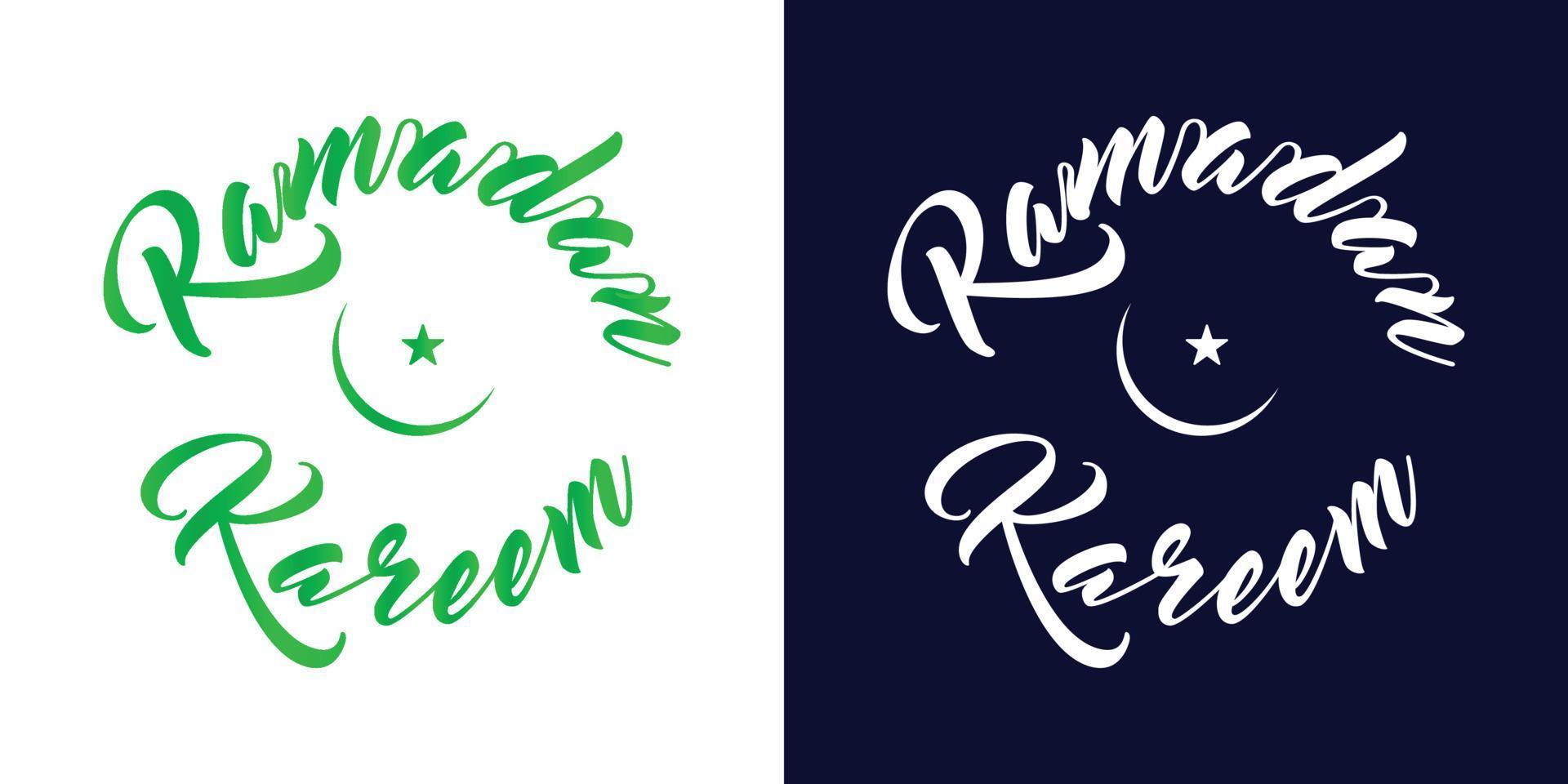 ramadan cita caligrafía en texto en inglés. logotipo tipográfico ramadan kareem. vector