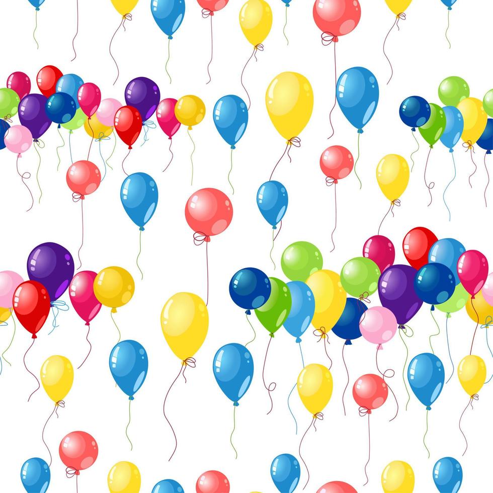 Seamless pattern with different color balloons. vector